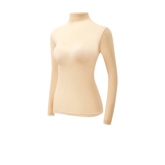 oqasdz Thermal Underwear for Women Long Sleeve Turtleneck Tops Casual Base Layer Lightweight Slim Fit Seamless Stretchy Lady Fashion Thermal Shirts