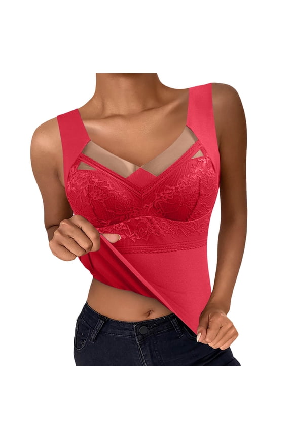 Thermal Underwear for Women Sleeveless Vest with Bra Pads Padded Thickened Body Spring Fall Bra Top Non Marking Self Heating Top