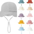 thumbnail image 1 of oqasdz Toddler Baby Fisherman Cap Solid Color Adjustable Straps Wide Brim Cute UPF 50+ Sun Hat for Beach Casual Summer, 1 of 3