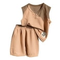 thumbnail image 1 of oqasdz Toddler Girl Fall Outfits New Children'S Vest Short Sleeve Two Piece Casual Loose Comfortable Trendy Clothing Sets Size 4-5 Y, 1 of 4