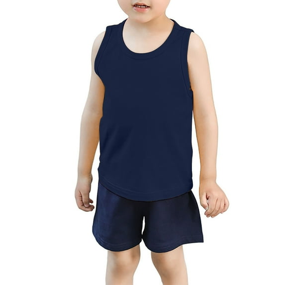 oqasdz Toddler Kids Baby Boys Girls Solid Color Sleeveless Tank Tops T Shirts Undershirts Summer Vest, Size 18-24 Months