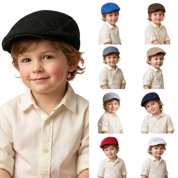oqasdz Toddler Kids Beret Solid Color UPF 50+ Mesh Breathable Beret Cap for Boys Girls Versatile Daily Activities Casual Outdoor