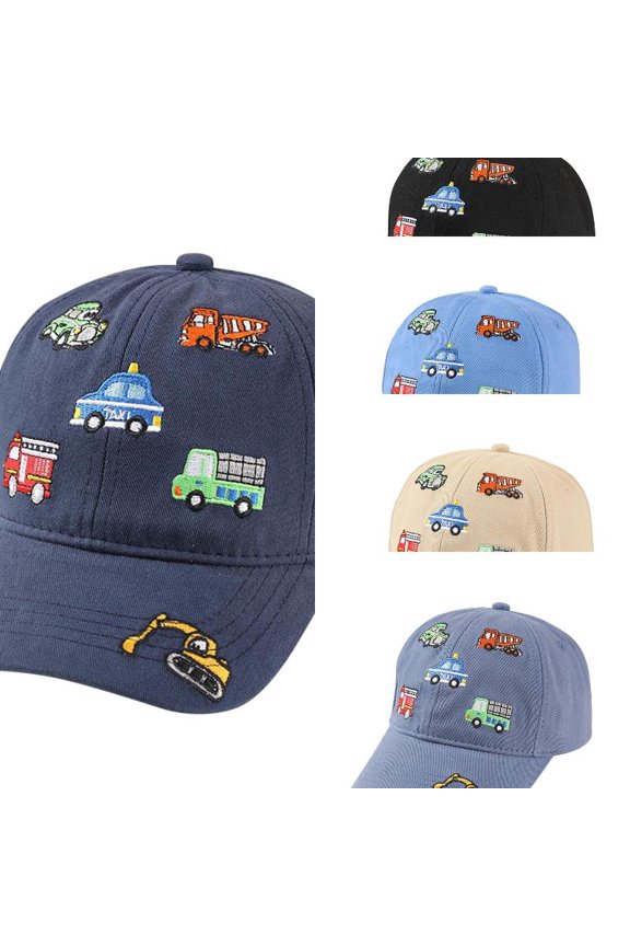 Toddler Kids Boys Baseball Cap Cartoon Prints Adjustable Size Girls Visor UPF 50+ Beach Sun Hat Summer Outdoor