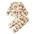 thumbnail image 1 of oqasdz Toddler and Kids Valentine's Day Outfit Casual Print Tractor with Hearts Graphic Top and Pants 2 Piece Playwear for Baby Boys and Girls, 1 of 7
