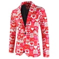 thumbnail image 1 of oqasdz Valentine's Day Suit Jacket for Men Tailored Stylish Heart Prints Casual Lightweight Sport Coat Daily Formal Outdoor Activities, 1 of 4