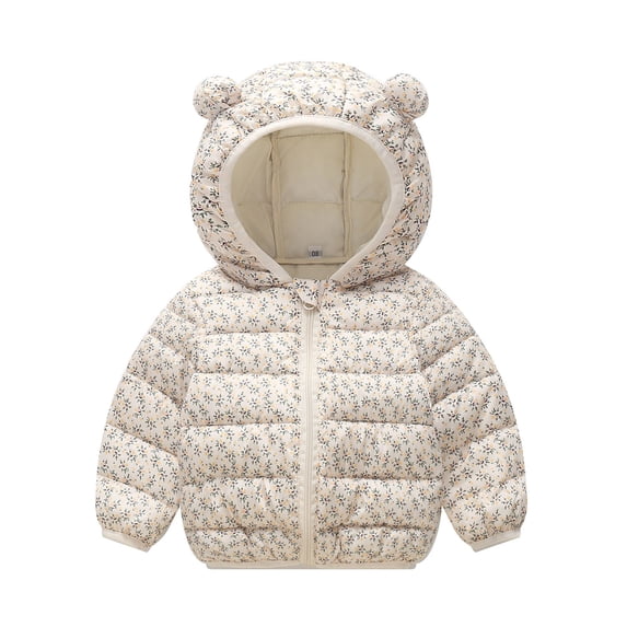 oqasdz Winter Girls Vest with Cute Cartoon Print Quilted Sleeveless Jacket Warm Thermal Insulated Outerwear for Kids Long Sleeve Casual Versatile Daily Wear