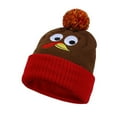thumbnail image 1 of oqasdz Winter Knit Hat with Embroidered Turkey Design for Thanksgiving Family Warm Ear Comfortable Winter Hat, 1 of 4