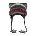 thumbnail image 1 of oqasdz Winter Knitted Hat with Star Cat Ear Braids Unisex Warm Ear Cap for Casual Outdoor Fashion Chunky Comfortable Winter Hat, 1 of 3