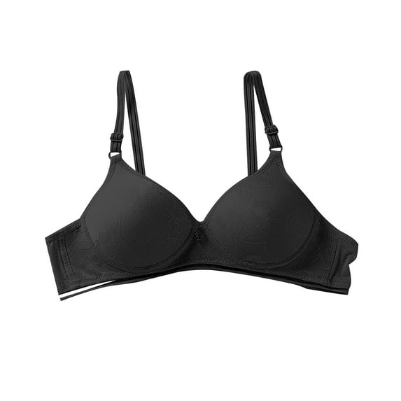 oqasdz Women Bras Comfortable Solid Color Small Cup Double Buckle Push Up Bra Thin Underwear Bra