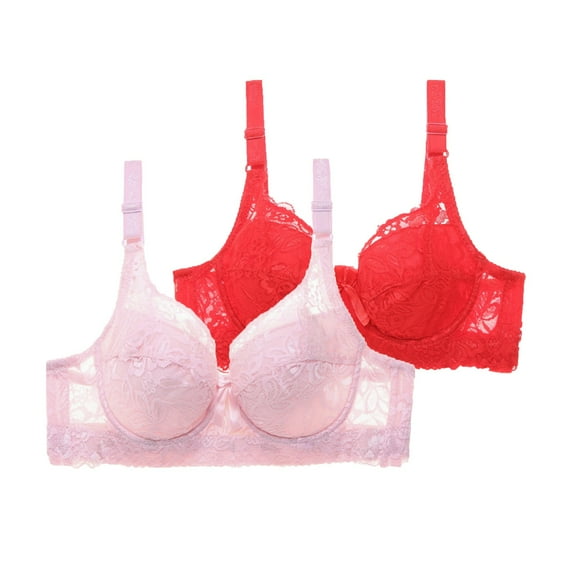 oqasdz Women Bras Fashionable Lace Gathering Bra Adjustable Pair Of Thin Cup Underwear Bra