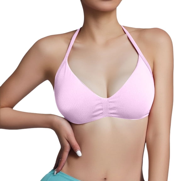 oqasdz Women Bras Influence Strappy Sports Bras for Backless Padded Strappy Bra Workout Gym Yoga Bra