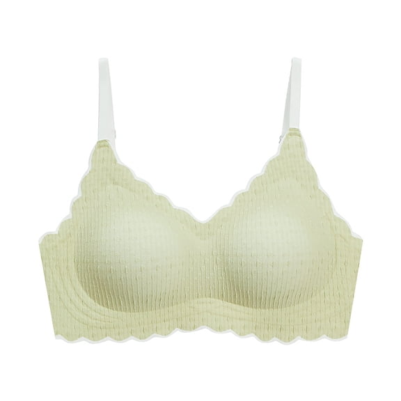 oqasdz Women Bras Lace Edge without Steel Ring Movement Seamless Gathering Adjustment Yoga Sleep Bra