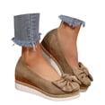 thumbnail image 1 of oqasdz Women Casual Shoes Elegant Bow Design Solid Color Slip On Dressy Shoes Comfortable Breathable Work Business Wedding Shoes Outdoor Summer, 1 of 6