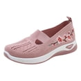 thumbnail image 1 of oqasdz Women Casual Shoes Mesh Breathable Floral Emborider Slip On Soft Sole Sneakers Round Toe Non Slip Comfortable Walking Shoes Summer Outdoor, 1 of 7
