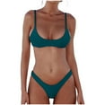thumbnail image 1 of oqasdz Women Push Padded Bra Bandage Bikini Swimsuit Swimwear Bathing Suits Solid Color Relaxed Fit Female Beachwear, 1 of 4