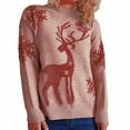 thumbnail image 1 of oqasdz Women Sweaters Christmas Crew Neck Long Sleeve Sweaters Snowflake Prints Knitted Sweater Pullover Holiday Party Casual Versatile, 1 of 2