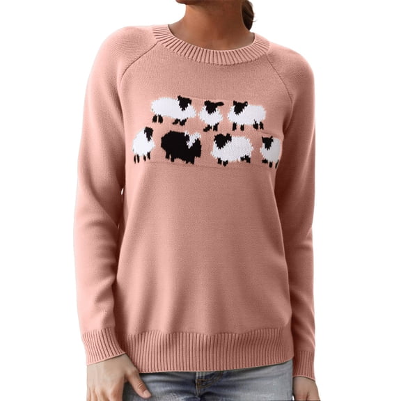 oqasdz Women Sweaters Fair Isle Knitted Sweaters Long Sleeve Boat Neck Retro Lightweight Pullover Top Fall Winter Casual Comfort Soft