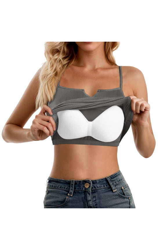 Women Tank Tops with Built In Bra Camisoles Adjustable Spaghetti Straps Basic Layering Workout Athletic Casual Daily Wear
