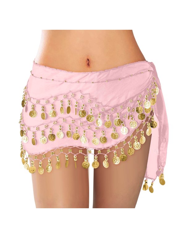 Women's Belly Dance Scarf Wrap Skirt Elastic Waist Waistband Flowy Bohemian Gypsy Skirts for Women Carnival Performances Party Wear