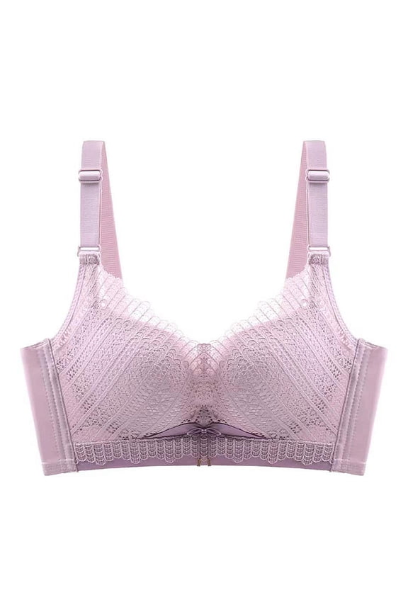 Women's Bras Comfortable No Rims Hand Cup No Side Bone Adjustment Lace Edge Small Up Bra