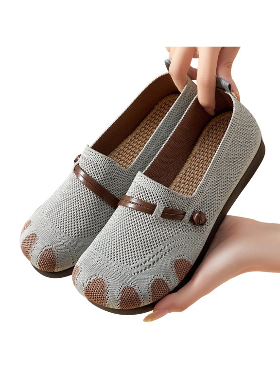 Women's Casual Shoes Breathable Mesh Plat Soft Sole Walking Shoes Lightweight Comfortable Sneakers for Ladies Everyday Wear Summer Outdoor