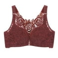 thumbnail image 1 of oqasdz Women's Front Side Buckle Lace Edge without Steel Ring Movement Seamless Gathering Adjustment Yoga Bra Casual Comfort Soft Daily Wear, 1 of 2