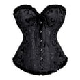 thumbnail image 1 of oqasdz Women's Satin Corset Top Lace up Boned Overbust Bustier Court Style Gothic Fashion Bodyshaper Tops, 7X, 1 of 3