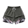 thumbnail image 1 of oqasdz Women's Shorts Drawstring Elastic Waisted Athletic Compression Liner Shorts with Pockets for Sports Training Vacation Outfit, 1 of 4