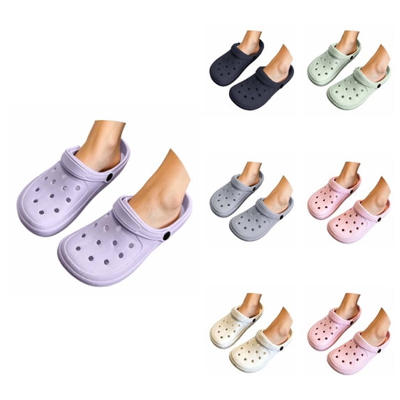 oqasdz Women's Slippers Lightweight Summer On Clogs Sandals for Casual Beach Open Toe Soft Sole Breathable Outdoor Slippers,Purple