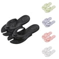 thumbnail image 1 of oqasdz Women's Slippers Travel Portable Flip Flops Indoor Outdoor Bathroom Shower Shoes Sandals with Flat Sole for Beach Pool,Black, 1 of 6