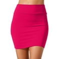 thumbnail image 1 of oqasdz Women's Solid Color Pencil Skirt High Waist Bodycon Mini Skirt Casual Stretch Comfortable Work Formal Vacation Daily Wear, 1 of 4
