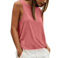 thumbnail image 1 of oqasdz Women's T Shirts Crew Neck Solid Color Sleeveless Soft Tank Blouse with Hollow Detail for Ladies Daily Wear Casual Summer Tshirt, 1 of 7