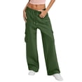thumbnail image 1 of oqasdz Womens Casual Pants High Waisted Wide Leg Sweatpants with Pockets Comfort Soft Athletic Joggers School Versatile Outdoor Activities, 1 of 5