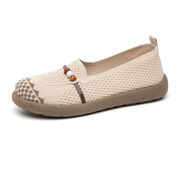 oqasdz Womens Casual Shoes Breathable Mesh Slip On Walking Shoes Lightweight Comfortable Flat Bottom Sneakers for Trendy Daily Wear Summer Outdoor