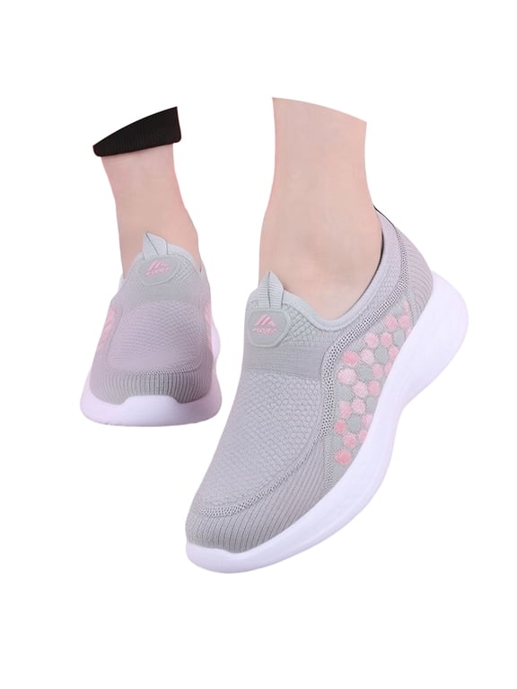 Womens Casual Shoes Comfortable Lightweight Slip On Sneakers for Everyday Breathable Walking Shoes with Cushioning Trendy Summer Outdoor