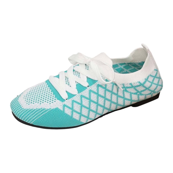 oqasdz Womens Casual Shoes Effortless Lace Up Slip On Tie Sneakers Breathable Mesh Versatile Walking Shoes for Everyday Comfort Outdoor Summer