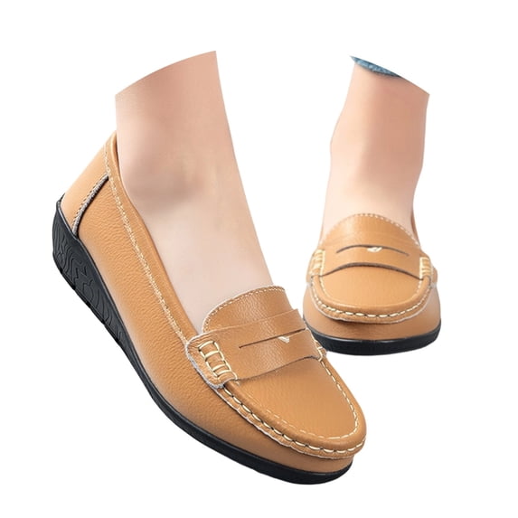 oqasdz Womens Casual Shoes Loafers Slip On Flat Round Toe Shoes Comfortable Breathable Footwear for Ladies Versatile Daily Wear Outdoor Summer