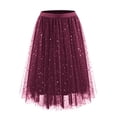thumbnail image 1 of oqasdz Womens Elegant Midi High Waist Flowy Layered A Line Mesh Skirt Solid Color Versatile Daily Wear Chiffon Party Evening Attire, 1 of 2
