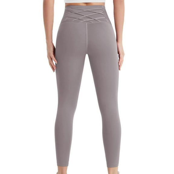 oqasdz Womens Leggings Solid Color Lifting Running Tights Slim Fit Comfortable Workout Yoga Pants L