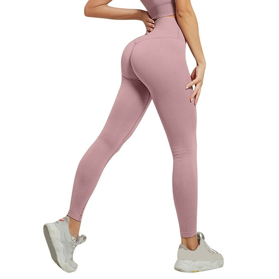 oqasdz Womens Leggings Solid Color Workout High Waist Athletic Stretchy Seamless Sports Gym Yoga Pants S