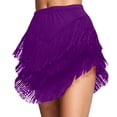 thumbnail image 1 of oqasdz Womens Skirts Flowy Fringe Asymmetrical Hem Solid Color Boho Skirt with Tassel Details for Casual Party Evening Holiday Wear, 1 of 4