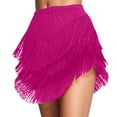 thumbnail image 1 of oqasdz Womens Skirts Flowy Fringe Asymmetrical Hem Solid Color Boho Skirt with Tassel Details for Casual Party Evening Holiday Wear, 1 of 4