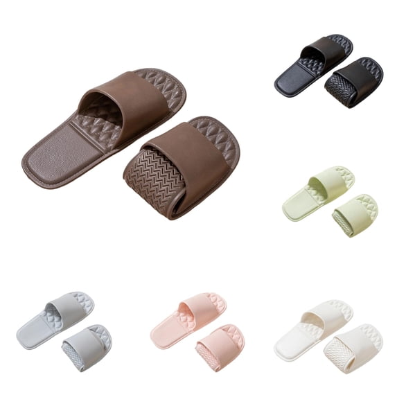 oqasdz Womens Slippers Portable Travel Shower Slippers for Solid Color Soft Lightweight Indoor Outdoor Hotel Swimming House Shoes,Brown