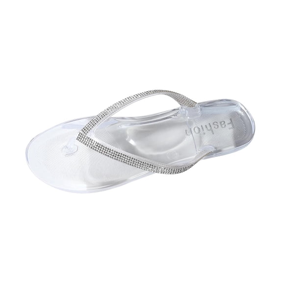 oqasdz Womens Slippers Slip On Mesh Flat Bottom Jelly Ballerina Slippers for Ladies Low Heel Beach Casual Summer Flip Flops Shoes,White