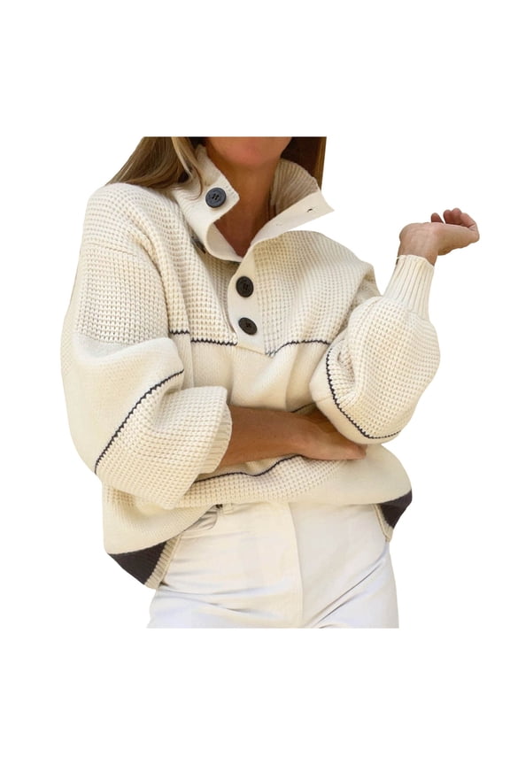 Womens Sweaters New Fall Winter Long Sleeve Sweaters Striped Turtleneck Pullover Sweater Fashion Trade Casual Cozy Daily Wear