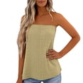 thumbnail image 1 of oqasdz Womens Tank Tops Emborider Strapless Bandeau Tank Off The Shoulder Summer Loose Top Shirt Blouse Trendy Casual Daily Wear, 1 of 5