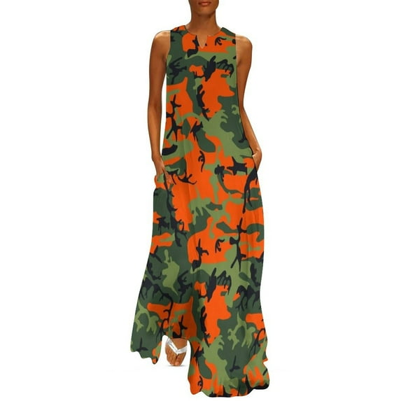 orange and green Long Dress Cocktail of dresses summer dress korean women Dress