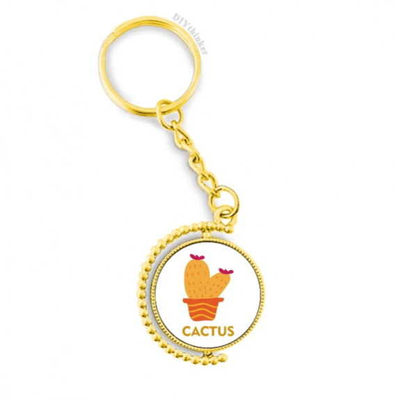 orange cactus potted  succulents metal connector key chain  accessory en keyholder
