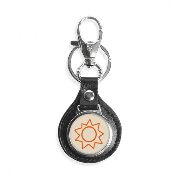 orange hand painting sun sunshine key link chain keyholder finder hook metal