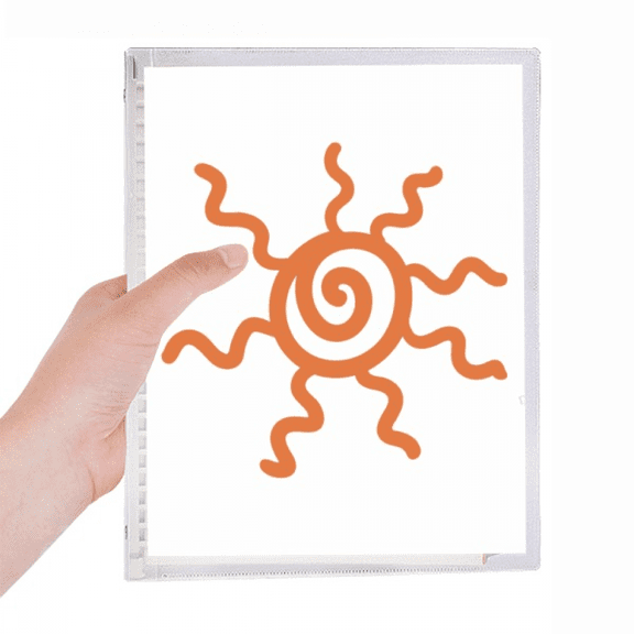orange hand painting sunshine sun notebook loose diary refillable journal statiry